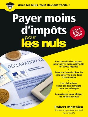cover image of Payer moins d'impôts 2019-2020 pour les Nuls poche
